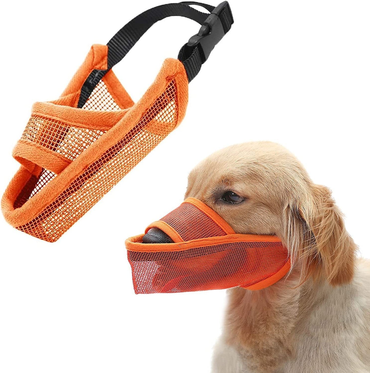 Breathable Mesh Muzzle For Dogs Anti - bite Anti - barking Anti - eating Anti - barking For Large Medium And Small Dogs - XAVEROOrange