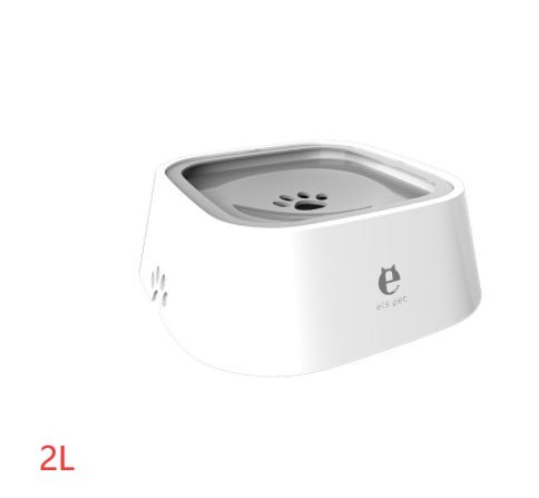 1.5L Cat Dog Water Bowl Carried Floating Bowl Anti - Overflow Slow Water Feeder Dispenser Pet Fountain ABS&PP Dog Supplies - XAVEROGrey 2L