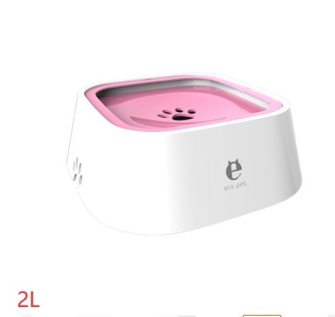 1.5L Cat Dog Water Bowl Carried Floating Bowl Anti - Overflow Slow Water Feeder Dispenser Pet Fountain ABS&PP Dog Supplies - XAVEROPink 2L