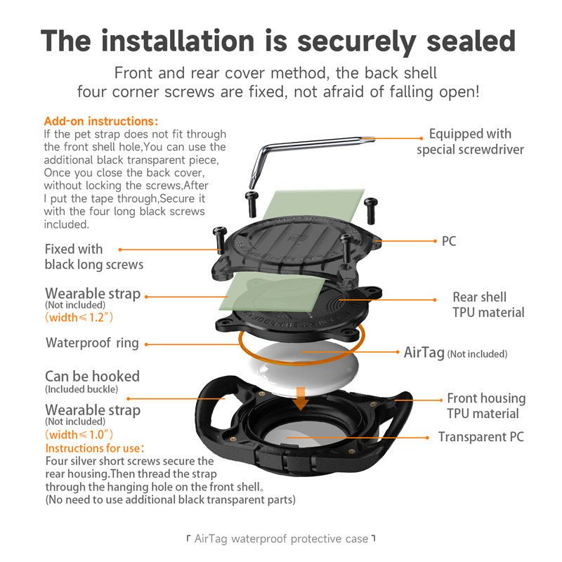 Airtag Seal Waterproof Protective Case Drop - resistant Anti - lost Tracker Protective Case - XAVEROArmy Green