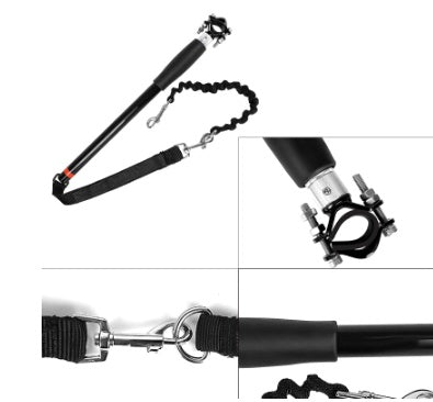 Bicycle Walking Dog Leash Dog Chain Loading and Unloading Leash Dog Dog Leash - XAVEROBlack