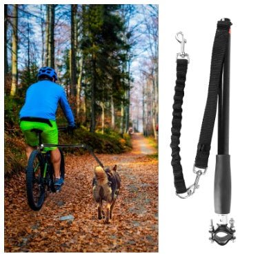 Bicycle Walking Dog Leash Dog Chain Loading and Unloading Leash Dog Dog Leash - XAVEROBlack