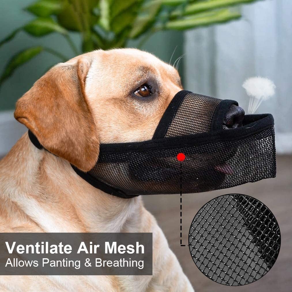 Breathable Mesh Muzzle For Dogs Anti - bite Anti - barking Anti - eating Anti - barking For Large Medium And Small Dogs - XAVEROBlack