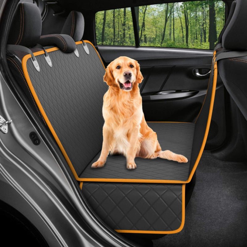 Dog Car Seat Cover View Mesh Pet Carrier Hammock Safety Protector Car Rear Back Seat Mat With Zipper And Pocket For Travel - XAVEROOrange