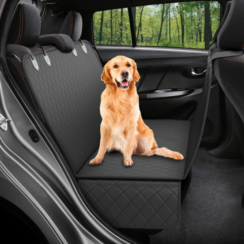 Dog Car Seat Cover View Mesh Pet Carrier Hammock Safety Protector Car Rear Back Seat Mat With Zipper And Pocket For Travel - XAVEROA black