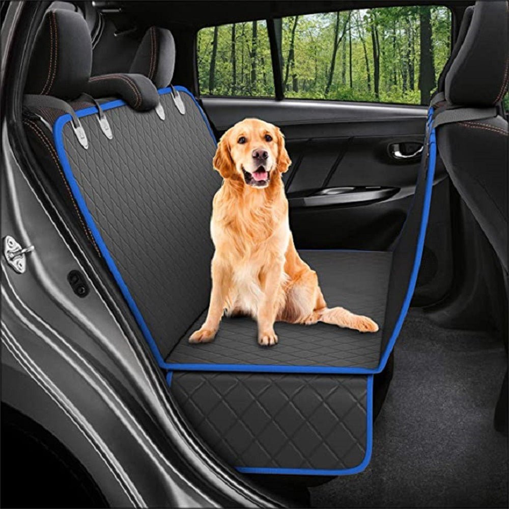 Dog Car Seat Cover View Mesh Pet Carrier Hammock Safety Protector Car Rear Back Seat Mat With Zipper And Pocket For Travel - XAVEROA black