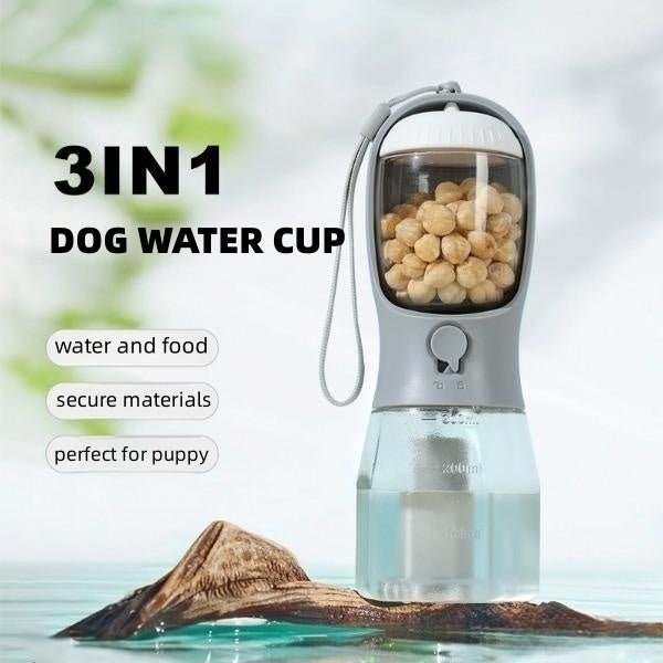 Dog Water Cup Drinking Food Garbage Bag Three - in - one Portable Small Multi - functional Pet Cups Pets Supplies - XAVERO300ml Garbage Bag