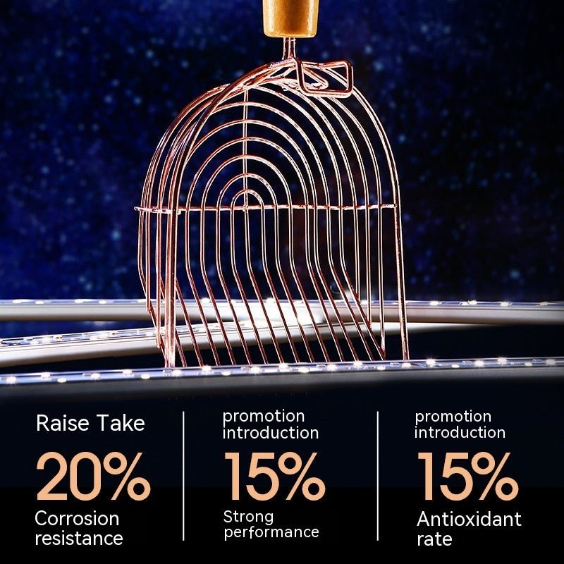 Household Fashion Simple Metal Cat Litter Scoop - XAVERORose Gold