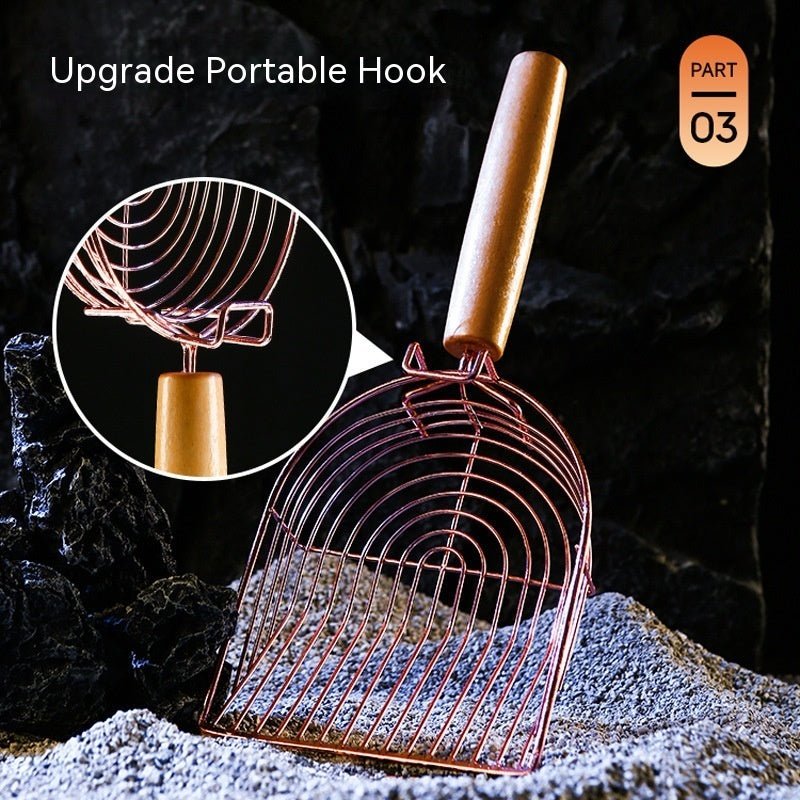 Household Fashion Simple Metal Cat Litter Scoop - XAVERORose Gold