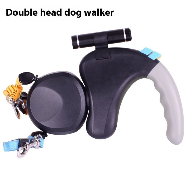 Pet Supplies Double - headed Dog Walker Outdoor - XAVEROBlack