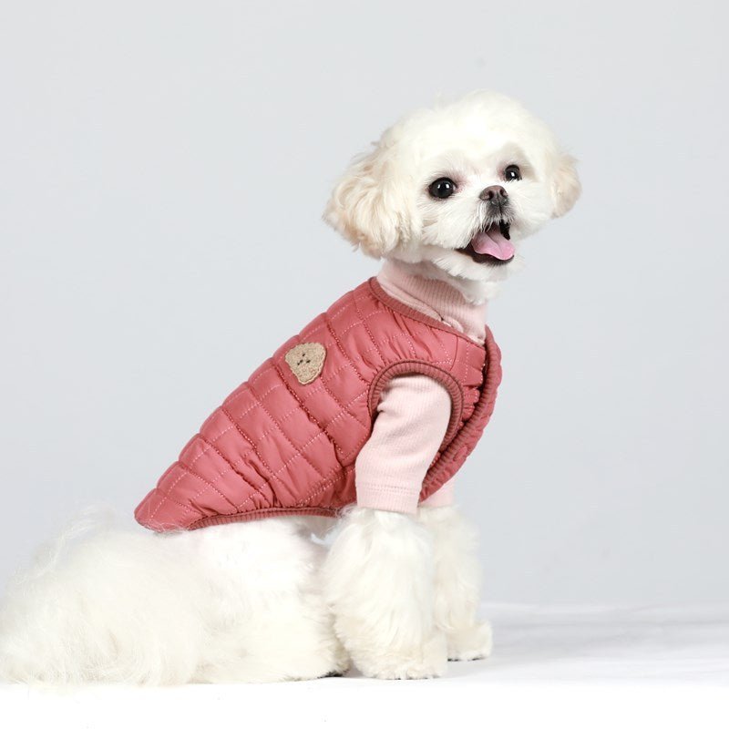 Pet Vest Double Breasted Quilted Cotton Coat - XAVERORed vest