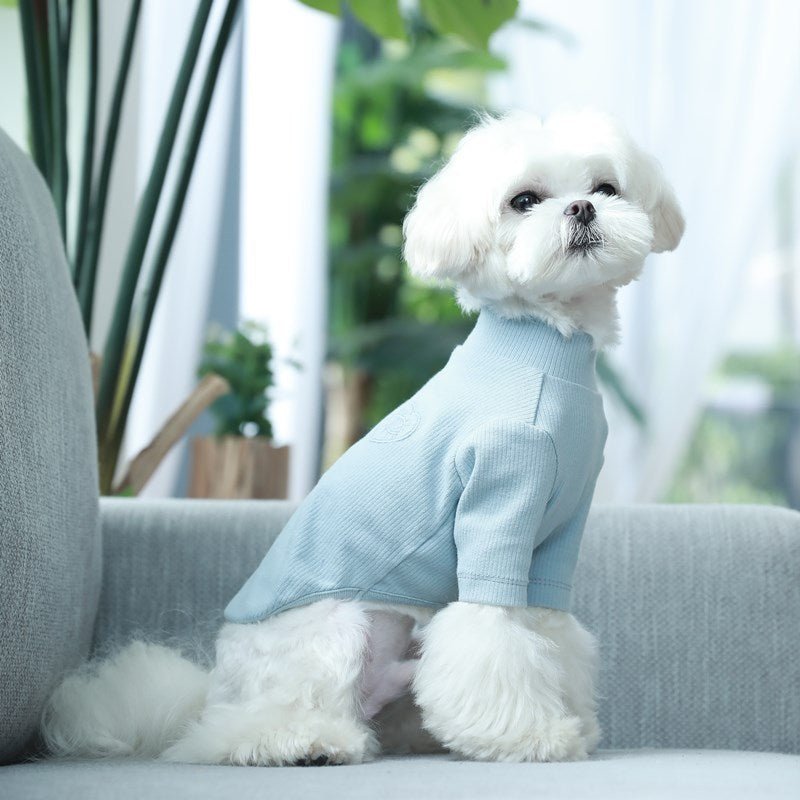 Pet Vest Double Breasted Quilted Cotton Coat - XAVEROLight blue base shirt