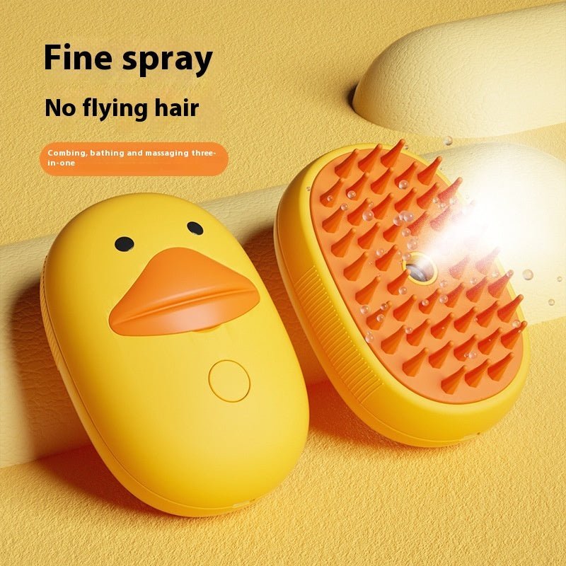 Pet Whale Small Yellow Duck Spray Massage Comb - XAVEROYellow