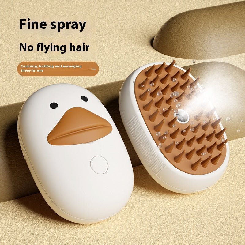 Pet Whale Small Yellow Duck Spray Massage Comb - XAVEROWhite