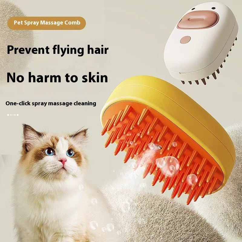 Pet Whale Small Yellow Duck Spray Massage Comb - XAVEROSmall Yellow Duck White